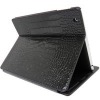 For ipad 2 rotating leather case with crocodile line