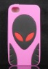 For iphone 4 4S New design Superman silicone case Pink
