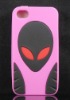 For iphone 4 4S New design Superman silicone case Pink