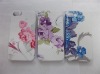 For iphone 4 case colorful flower plastic case leather case