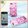 For iphone 4G 4S Pink flower design tpu cover case