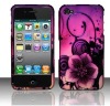 For iphone 4G case, purple flowers design case for iphone 4g