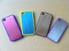 For iphone 4g 2 in 1 mobile phone case with aluminum and pc case
