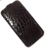 For iphone 4g 4 Genuine Chrome leather hard case