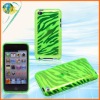 For ipod touch4 Hotsale design zebra green tpu case