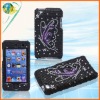 For ipod touch4 butterfly black rhinestone hard case