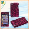 For ipod touch4 hotpink leopard skin design crystal case