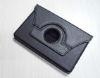 For kindle fire PU leather case 360 rotating with stand black