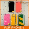 Free Shipping Cheap Price,Wholesale, New Fashion Taxi Design Case, Hard Plastic Colorful Icecream Case For iPhone 4 LF-0443