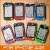 Free Shipping Eight Colors Silicon Back Removable Case Cover For iPhone 4 4S LF-0543 Wholesale/Retail