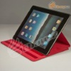 Free Shipping Fashionable Red Pink Brown Stripe Lines Leather Back Hard Case Cover For iPad 2 LF-0250