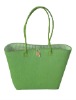 Fresh green straw tote bag