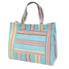 Fresh stripe beach bag in blue color