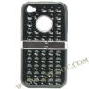 Front and Back Dots Chromed Hard Case for iPhone 4S/ iPhone 4 with Kickstand(Black)