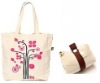 Fshion recycled natural cotton folding shopping bag