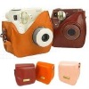 Fujifilm Mini7s Pink Brown Instant Polaroid Film Camera Case Bag Fujifilm Instax 7s