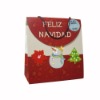 Funny christmas coated paper bag with led