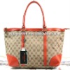 (G015*orangeB010705) ruili elegant plain canvas bags PU bag