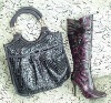 GB01-1 Fashion lady PU Bag with high smart boot for office use