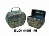 GLD 11105#5 drum shape portable jewellery box with mirror inside