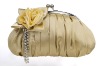 GOLD ROSE PLEATED MAGNETIC EVENING CLUTCH HANDBAG