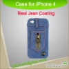 Genuine Jeans Skin with Zipper Hard Case for iPhone 4