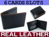 Genuine Just Leather Mens Wallet Card Holder 6 Card Slots