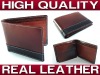 Genuine Just Leather Mens Wallet Card Holder 9 Card Slots Brown