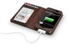 Genuine LEATHER Book Case ID ALL-IN-ONE Cash Wallet for Apple IPHONE 4 4TH 4S MN-0147