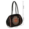Genuine Leather Handbags - Oval Printed Leather Shopping Bag