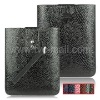 Genuine Leather Pouch Case for iPad & iPad 2,Pull Up Tab Croco Skin