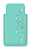 Genuine Leather Slip case in glossy light blue color with engraving pattern