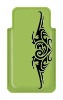 Genuine Leather Slip case in glossy light green color with black silk screen printing pattern