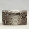 Genuine Python leather long double zipper  wallet