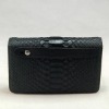 Genuine Python leather long double zipper  wallet