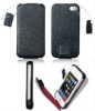 Genuine leather  Flip Case( durable genuine leather case) for iphone 4G