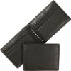 Genuine lerther Black Color personalized money clip Holder