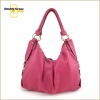 Girlish cow leather rosy pink shoulder bag