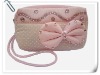 Girls Bowknot Coin bags/cotton coin wallet with diamonds