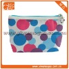 Girls colourful dots, small polyester ziplock toiletry makeup bag