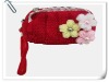 Girls flower wool Coin Purse/small girls coin bags