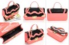 Girls pink princess design leather dual-use bags