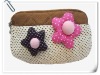 Girls  two zipper dot star Coin Purse/girls cotton coin pouch