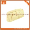 Girls yellow nylon ziplock travel cosmetic pouch
