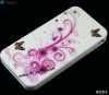 Glossy Butterfly Flower Case for iPhone 4, High Quality TPU Soft Cover for iPhone 4S