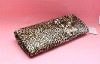 Gold Leopard lady pu purse clutch 063