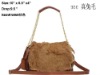 Gold chain rabbit fur pu leather women's fashion winter shoulder bags