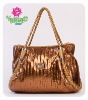 Gold color fashion handbag/lady handbag