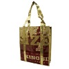 Gold foil lamination pp Woven shopping bag