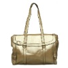 Gold leather Laptop Briefcase